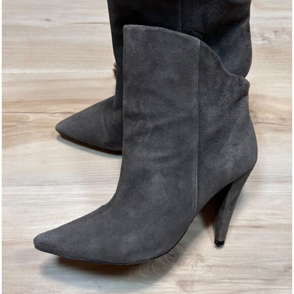 IRO women’s Suede Bootie sz 38 Taupe 3.5” Heel & Pointed Toe $625 - US 7 to 7.5 - Picture 4 of 12